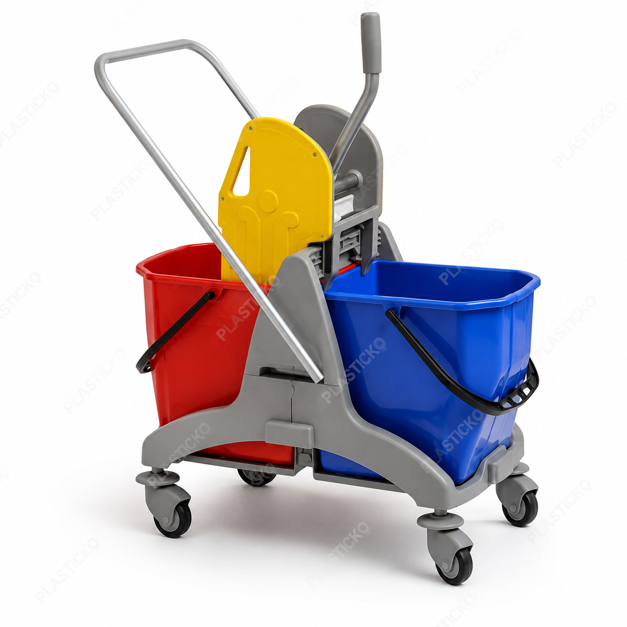 Double Mop Bucket 60L commercial wringer cleaning trolley
